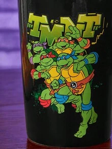 TEENAGE MUTANT NINJA TURTLES | SHEIN 400ml 卡通字母印花陶瓷馬克杯（適用微波爐與洗碗機） - 黑色 - 查看 7