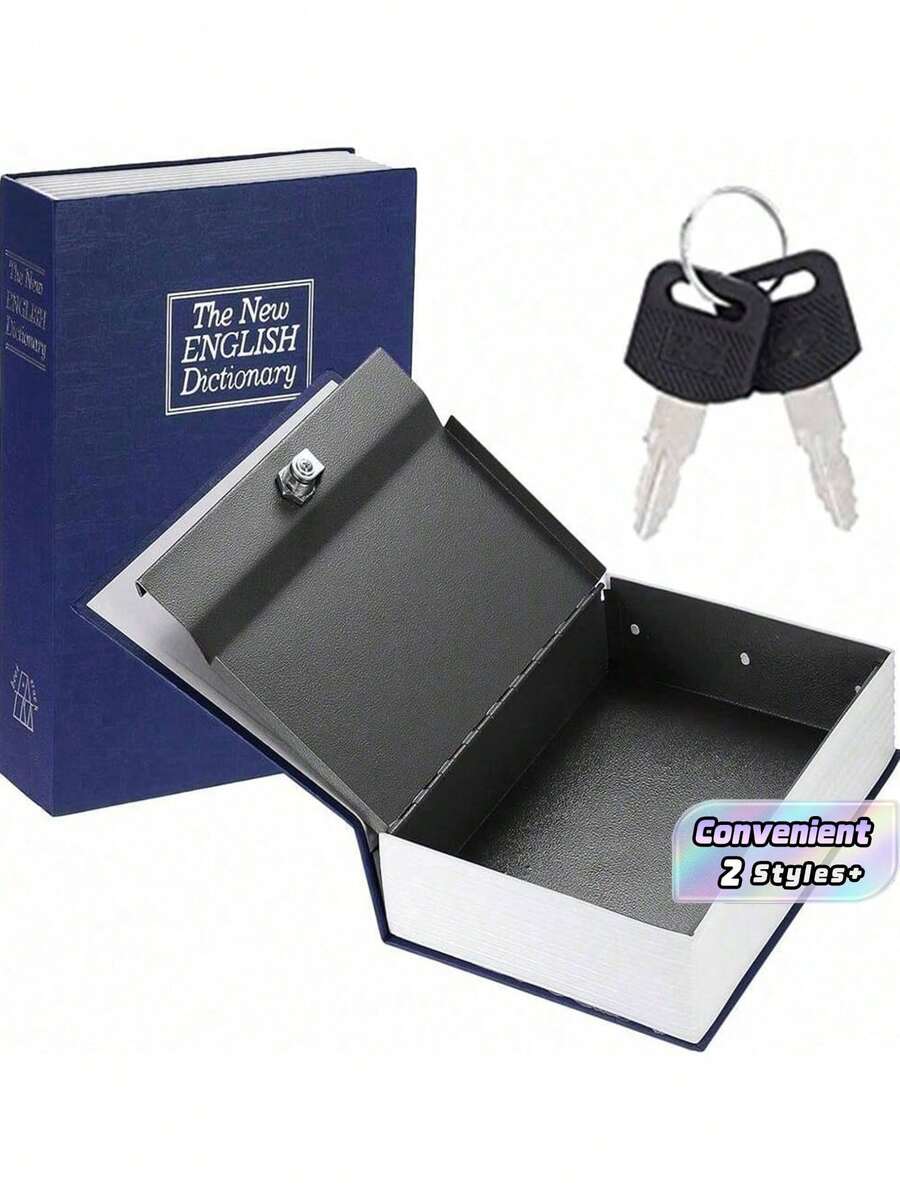 Storage Box Fun Simulation Book Hidden Box, Decorative Book Security Lock Box With Key Lock, Suitable For Home Bookshelf Store Piggy Bank Safety Box Certificate Simulation Book Hidden Box, Suitable For Home Bookshelf Store - A - View 1