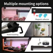 LED Plant Grow Light,48‑LED Full Spectrum Plant Lamp,Frame‑Type Auxiliary Grow Lighting For Indoor Hydroponic Seedlings & Flower Plants,With Hidden Hooks & Magnetic Buckle For Easy Installation - Black - View 5