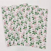 10/30/60Pcs Christmas Gingerbread Man Tissue Paper 20x34 Inch, Holiday Printed Protective Wrapping Paper For Gift Packing & Party Decoration - Green Leaves and Red Fruits - View 6