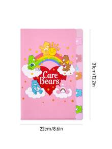 SHEIN X Care Bears A4 Transparent L-Shaped Multi-Layer Colorful Folder, Multi-Page Layered Report Holder, Document Bag Organizer, Exam Paper Clip, Resume Protector, Waterproof 4-Layer 5-Pocket Divider Folder - care bear - View 3