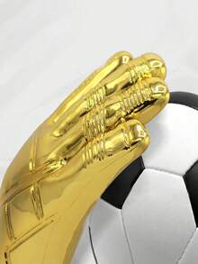 1 Plastic Trophy, Goalkeeper Trophy, Golden Glove-Shaped Football Trophy, Suitable For Office - Multicolor - View 5