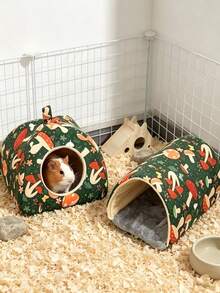 1/2 Pcs Guinea Pig Hideout Soft And Comfortable Pet Tunnel Bed For All Seasons, Suitable For Hamsters, Guinea Pigs, Hedgehogs,Rabbits And Other Small Pets - Multicolor - View 4