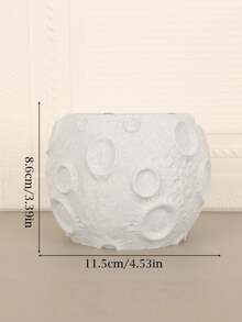 1PC Standard Size Creative Moon Surface Crater Pattern Succulent Planter Flower Pot With Built In Drainage Hole Non Slip Bottom Lightweight Easy Clean For Home Living Room Office Desk Tabletop Indoor Green Plant Display Vase Modern Minimalist Decor - A - View 2