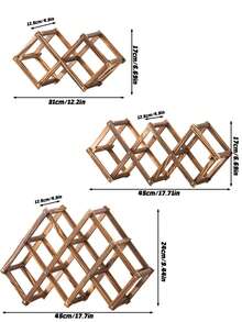 Foldable Wooden Wine Rack, Stackable Storage Design, Practical Wine Holder For Kitchen And Dining Room, Ideal For Countertop, Cabinet Surface Home Bar Decor - View 4