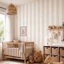 1PC Pastel Vertical Stripe Peel & Stick Wallpaper, Removable PVC Wall Decor For Nursery, Kids Room & Playroom - Multicolor - View 6