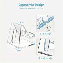 Acrylic Phone Holder, Transparent Phone Holder, All Smartphones 4-8 Inches, Desk, Office Supplies Accessories. Back To School - Transparent - View 5