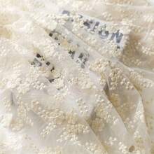 3/5 Yard Soft Tulle, Beige And White Embroidered Mesh Lace Fabric, Suitable For Making Curtains, Tablecloths And Handmade DIY Fabric Sewing Projects - multicolor - View 5