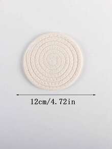 1pc Polyester Coaster, Minimalist Plain Woven Coaster For Home - Multicolor - View 8