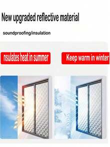 1PC Thickened Triple-Layer Windproof Curtain For Bedroom, Living Room, And Bathroom - Thermal Insulation, Sunlight Blocking, Soundproofing, And Sealing Window Curtain - Aluminum Film Black - View 5