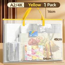 A Large Portable Tutoring Bag, Simple Transparent Grid File Bag, A2A3A4 Large Art Tool Bag, Suitable For Holiday Tutoring, Textbook Storage, Art Training, Painting Tool Storage. - A - View 16