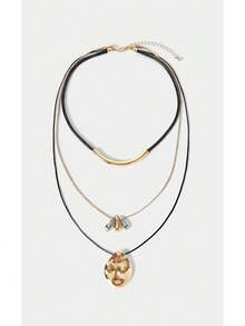 Noxbound Bohemian Casual Vacation Style Multi-Layer Necklace - Gold - View 2