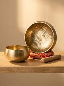1Set Hand‑Forged Singing Bowl Set, Rich Resonant Sound, For Yoga, Sound Healing, Chakra Balancing & Mindfulness Practice, Comes With Mallet For Easy Playing, Ideal For Meditation And Relaxation - Multicolor - View 4