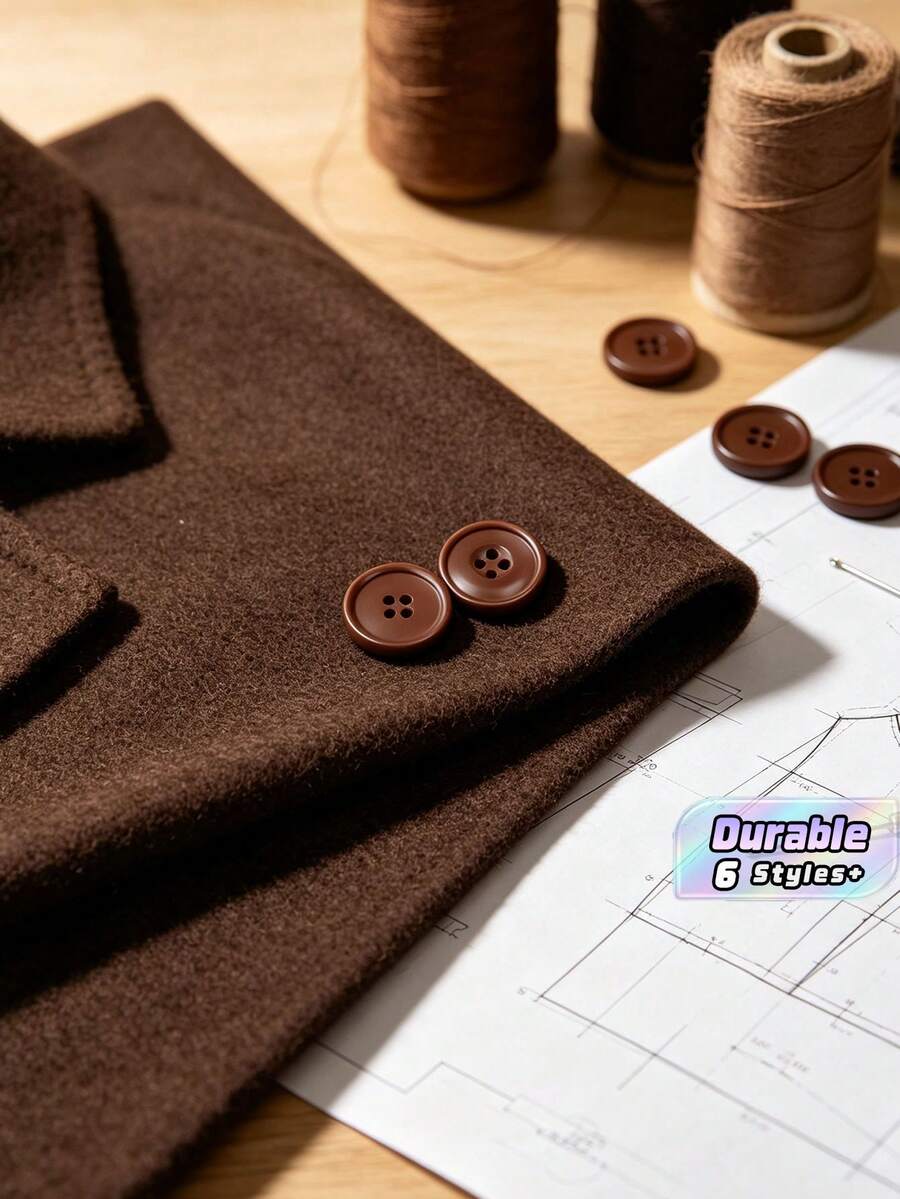Round Resin Buttons-Versatile Decorative Fasteners For Sweaters And Shirts; Ideal For Kindergarten Children's DIY Crafts And Button Art. - 50pcs - View 1