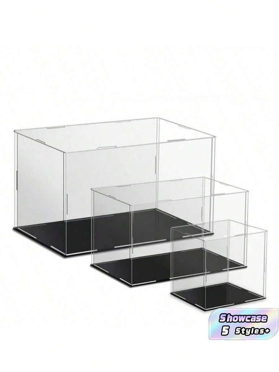 1Pc Clear Acrylic Display Case Dustproof Cover Box For Figures Statues Trophies Balls Models Building Blocks Collectibles Memorabilia Crafts Protective Exhibition Showcase - multicolor - View 1