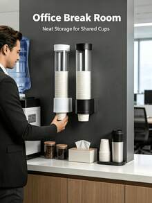 1Pc Disposable Cup Dispenser, Automatic Lifting Cup Holder, No Drilling Water Cup Storage Organizer For Home Office Hotel Dormitory - Multicolor - View 9