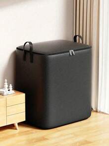 1PC Thick Large Capacity Clothes Quilt Storage Bag Moving Bag Portable Waterproof Moisture Proof Travel Bag Minimalist Design For Adults - Black - View 4