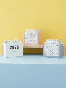 Joivida The 2026 Multi-Functional Desktop Storage Rack With A Storage Box, Cute Pen Holder And Notepad Is Suitable For Home Office Decoration, Workspace Organization, Study Planning, Modern Storage, Creative Design, Durable Plastic, Practical Storage, Organization Enthusiasts And Office Workers - Multicolor - View 3