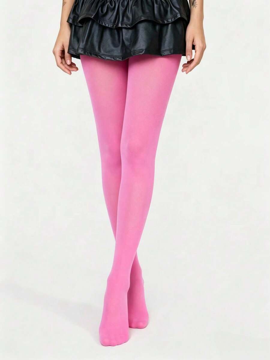 ROMWE Grunge Punk 1Pair Of Dark Goth Rose Red Pantyhose - Rose Red 2 - View 1