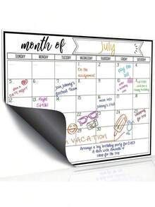 Erasable Magnetic Refrigerator Calendar, Shopping List Memo, Monthly Family Planner Memo, Menu, Kitchen Decor, Refrigerator Accessories, For Household Lists And Menu Planning - Multicolor - View 4