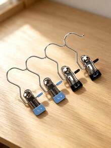 10pcs High Quality Stainless Steel Clothes Clips, Adjustable Metal Pants Rack With Clips, Laundry Clips With Hooks, Portable Hanging Clothes Clips For Clothing, Pants, Skirts, Decoration, Spring, Minimalist, Summer Tops - Multicolor - View 15