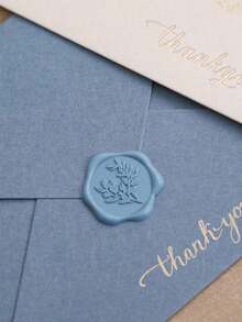 20/30/50/100 Pcs Wax Seal Stickers, Wedding Invitation Envelope Sealing Stickers, Self-Adhesive Envelope Sealing Stickers, Suitable For Weddings, Invitations, Envelopes, Gift Wrapping, Christmas And Other Events. - Dusty Blue - View 6
