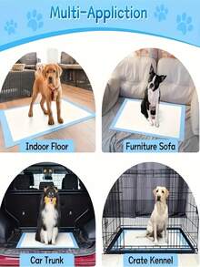 Super Absorbent Puppy Pee Pads Leak Proof Quick Dry Disposable Dog Training Potty Mats For Dogs Cats Thickened Pet Toilet Pads With Non Slip Backing For Indoor Use - Blue and White - View 6