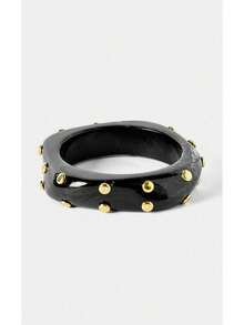 Noxbound A Fashionable Gothic Niche Popular Square Fine Glitter Transparent Beaded Gold Rivet Black Round Resin Bracelet For Mom/Lady/Girl/Mother,/Gothic/Fashi - Multicolor - View 13