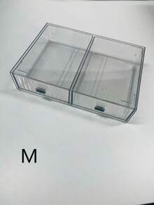 Caixa de Armazenamento Empilhável Transparente, Organizador de Gaveta de Compartimento de Mesa Minimalista - Transparente - Visão 7
