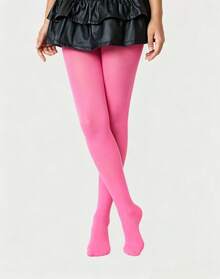 ROMWE Grunge Punk 1Pair Of Dark Goth Rose Red Pantyhose - Rose Red 2 - View 2