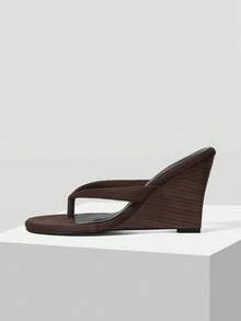 Mnmlis Women's Platform Wedge Sandals Are Fashionable And Versatile - Brown velvet - View 1