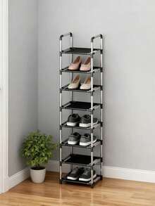 Rak Sepatu 9 Tingkat Satu Lapis, Rangka Logam, Kain Non-Woven, Mudah Dirakit dan Dibongkar, Portabel, Kokoh, Bergaya, Serbaguna, Organizer Penyimpanan untuk Pintu Masuk, Lemari, Kamar Tidur, Balkon, Asrama, Lorong, Ideal untuk Hadiah Pindah Rumah, Penggunaan Sehari-hari, Solusi Penyimpanan Sepatu - MultiWarna - View 4