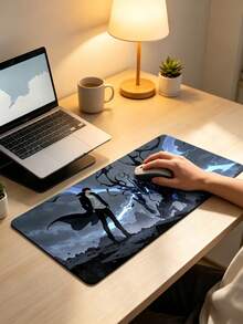 Anime Cartoon Washable Gaming Mouse Pad, Non-Slip Rubber Base Desk Mat For Office Home, Computer Keyboard Pad, Ideal Gift For Anime Fans Friends, Pink Purple Black - multicolor - View 4
