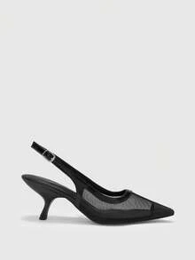 CUCCOO CHICEST Women's Pointed Toe Buckle Design Daily Versatile Fashion High Heels - Black - View 7