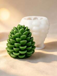 Christmas Pine Cone Silicone Candle Mold - Diy Decorative Christmas Candle Making Template, Holiday Home Decor Casting Tool With Easy Release Design - Suitable For Home Decor, Fireplace, Living Room, Centerpiece, Office - White - View 4