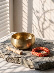 1Set Hand‑Forged Singing Bowl Set, Rich Resonant Sound, For Yoga, Sound Healing, Chakra Balancing & Mindfulness Practice, Comes With Mallet For Easy Playing, Ideal For Meditation And Relaxation - Multicolor - View 9