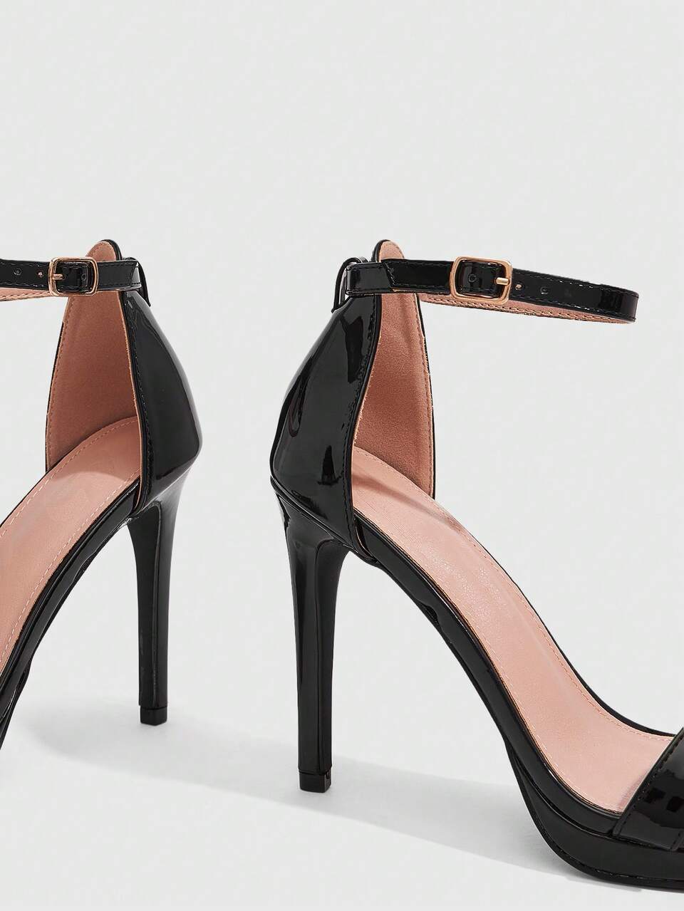 CUCCOO SZL Women's Fashion Black Classic Strappy Ankle Strap High Heel Sandals