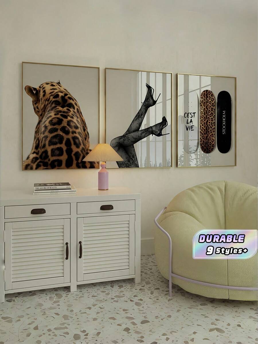 POSTER MODE Y2K CETAKAN MACAN TUTUL GAYA STOCKHOLM TANPA BINGKAI, SET SENI DINDING GALERI ESTETIKA, DEKORASI VINTAGE RETRO UNTUK APARTEMEN, RUANG TAMU, KAMAR TIDUR, KANTOR, DAN RUMAH.