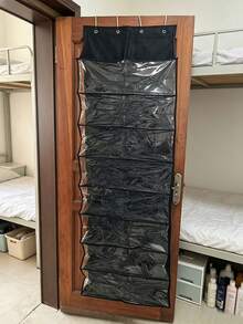 1 Set Of 10 Layer Oxford Cloth Door Back Shoe Storage Hanging Bag, Home Door Shoe Storage Bag With Large Pocket, 8-Layer Shoe Rack For Wardrobe Door Storage, Suitable For 20 Pairs Of Sports Shoe Hanging Racks, Black Oxford Cloth Shoe Storage Bag - View 8