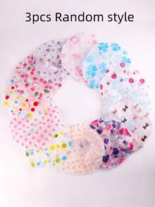 Reusable Waterproof Shower Caps For Women, Random Cute Printed Bath Hair Caps With Elastic Band, Multi‑Purpose Hair Bonnet For Shower, SPA, Kitchen, Salon, Assorted Random Patterns - Multicolor - View 14