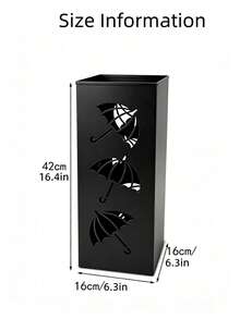 1PC Metal Umbrella Stand With Drip Tray Space Saving Practical For Entryway Garage Hallway Long Handle Umbrella And Cane Storage - A - View 5