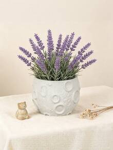 1PC Standard Size Creative Moon Surface Crater Pattern Succulent Planter Flower Pot With Built In Drainage Hole Non Slip Bottom Lightweight Easy Clean For Home Living Room Office Desk Tabletop Indoor Green Plant Display Vase Modern Minimalist Decor - A - View 8