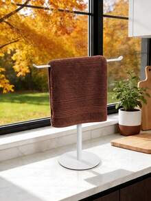White Towel Rack, Bathroom T-Shaped Towel Rack, Kitchen Towel Rack, Make Towel Storage More Simple And Convenient - White - View 4