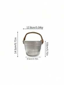 Madebyblanc 1PC Multi-Functional Glass Fruit Bowl With Rattan Handle - Durable Hammered Glass Basket, 3-In-1 Fruit Holder Snack Tray Ice Bucket, Space-Saving Kitchen Organizer, Heat Resistant Serving Dish, Perfect For Home Kitchen Bar Office - Multicolor - View 8