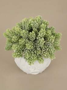 1PC Standard Size Creative Moon Surface Crater Pattern Succulent Planter Flower Pot With Built In Drainage Hole Non Slip Bottom Lightweight Easy Clean For Home Living Room Office Desk Tabletop Indoor Green Plant Display Vase Modern Minimalist Decor - A - View 7