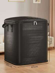 1PC Thick Large Capacity Clothes Quilt Storage Bag Moving Bag Portable Waterproof Moisture Proof Travel Bag Minimalist Design For Adults - Black - View 3
