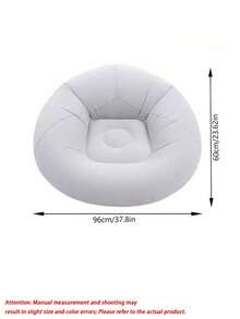 1pc Inflatable Sofa With Footrest, Flocked Surface Air Couch For Adults, Portable Waterproof Camping Lounge Chair With Footstool, Home & Outdoor Use - Chair - View 19