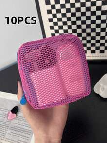 Joivida A Mini Macaron-Colored Mesh Bag With Wallet Design, For Makeup, Tissues, Or Tampons, Perfect For Girls At Home, Travel, Or School. - Multicolor - View 7