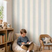 1PC Pastel Vertical Stripe Peel & Stick Wallpaper, Removable PVC Wall Decor For Nursery, Kids Room & Playroom - Multicolor - View 4