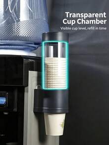 1Pc Disposable Cup Dispenser, Automatic Lifting Cup Holder, No Drilling Water Cup Storage Organizer For Home Office Hotel Dormitory - Multicolor - View 10